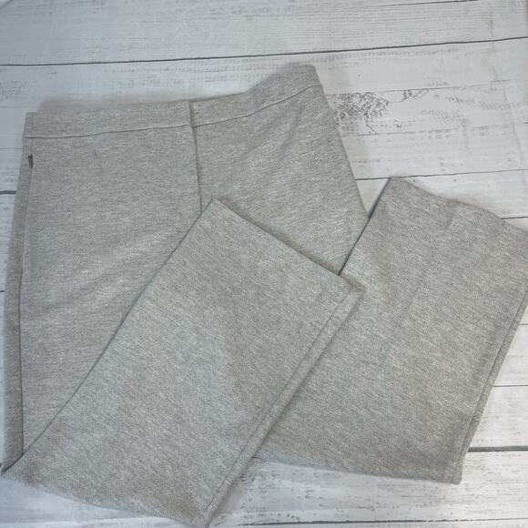 Theory Trouser Pants size 12 Gray White Herringbone Stretch Career Straight Leg - Picture 2 of 10